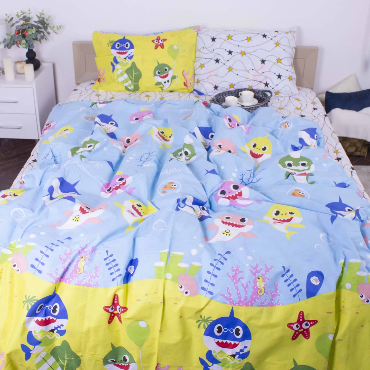 Комплект постільної білизни MirSon Бязь 17-0522 Sharks are fun (2200003658064)